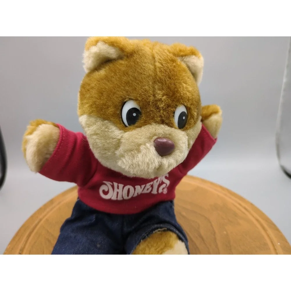 Vintage 1999 Shoney's Restaurant Shoney Bear Plush Overalls Stuffed Animal 10 In